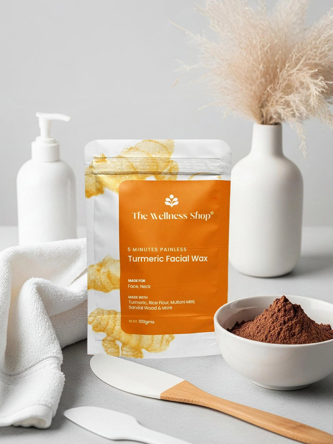 Turmeric Facial Wax - 5 Minutes Painless Herbal Wax Powder