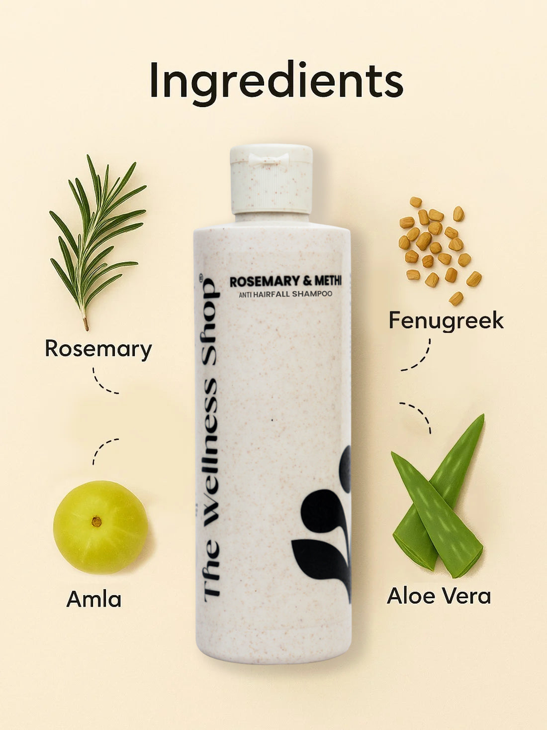 Rosemary & Methi Anti Hairfall Shampoo - Hair Fall & Thinning, Slow Hair Growth, Dullness & Lack Of Shine