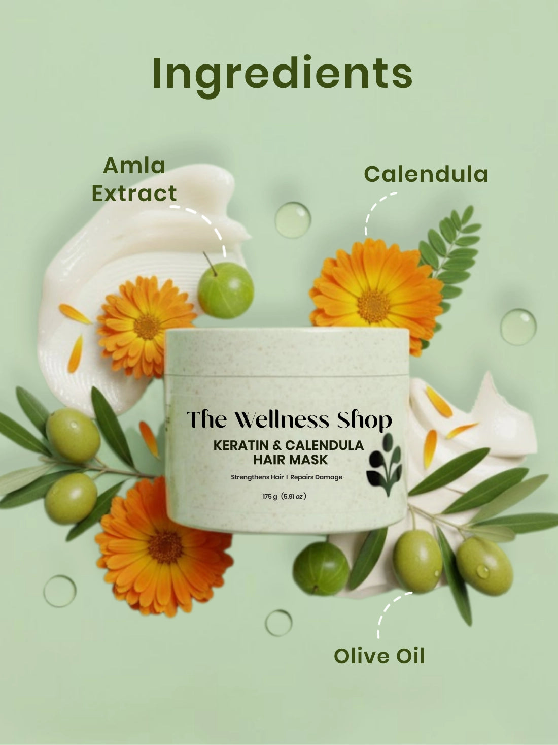 Keratin And Calendula Hair Mask (Adds Strength & Enhances Shine In 4 Weeks)