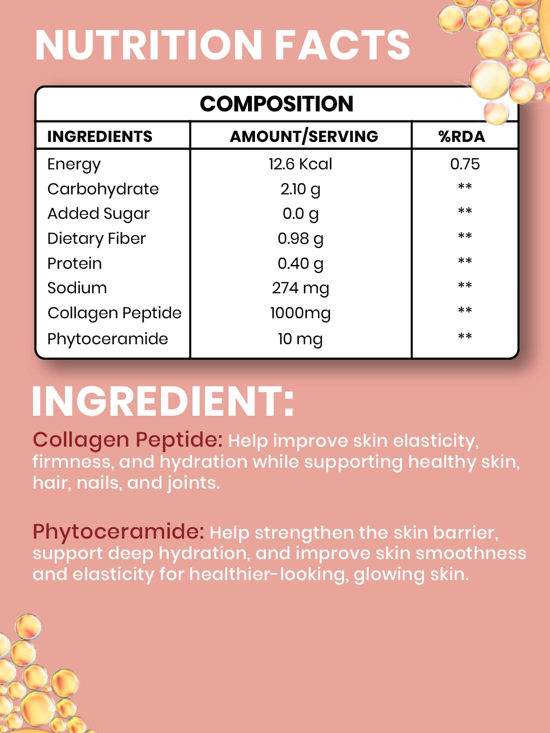 Collagen with Phytoceramide Effervescent Tablet