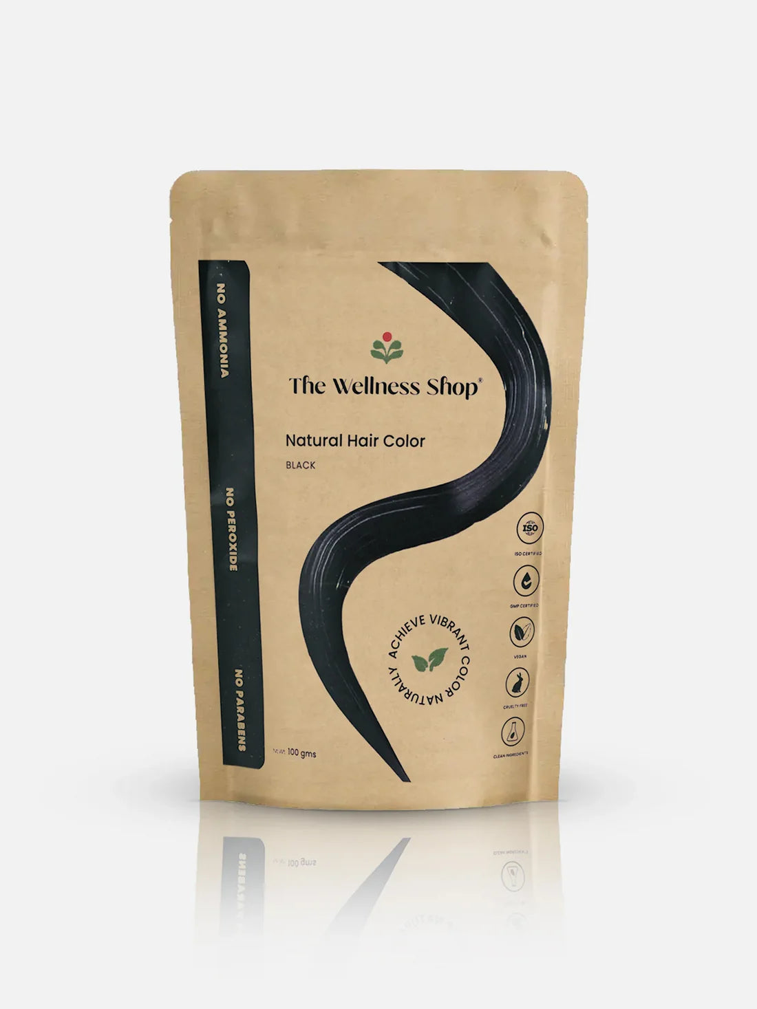 NATURAL BLACK HAIR COLOUR - 100gm ( NO AMMONIA, PREMIUM QUALITY, LASTS 3 WEEKS)