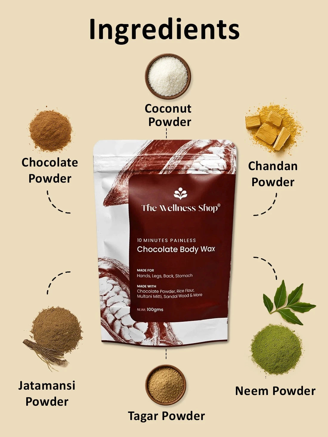 CHOCOLATE HAIR REMOVAL POWDER - 10 MINUTE FULL BODY WAX