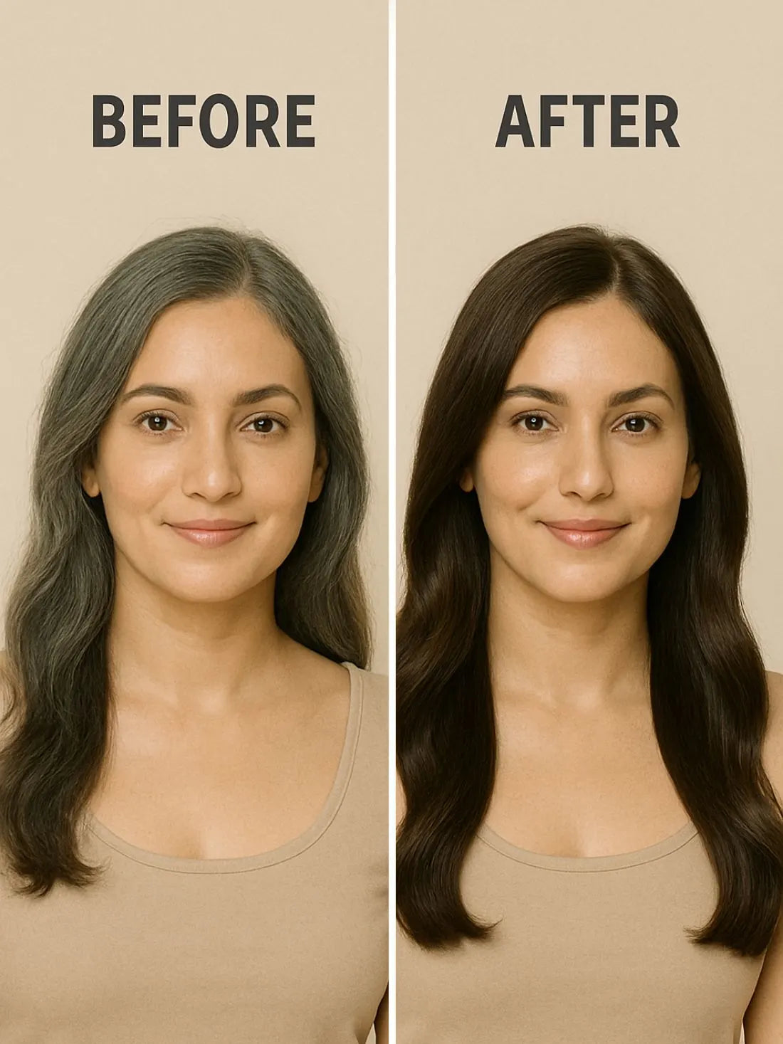 INSTANT BROWN HAIR COLOURING SHAMPOO + CONDITIONER (NO PARABEN , NO AMMONIA , LASTS 3-4 WEEKS)