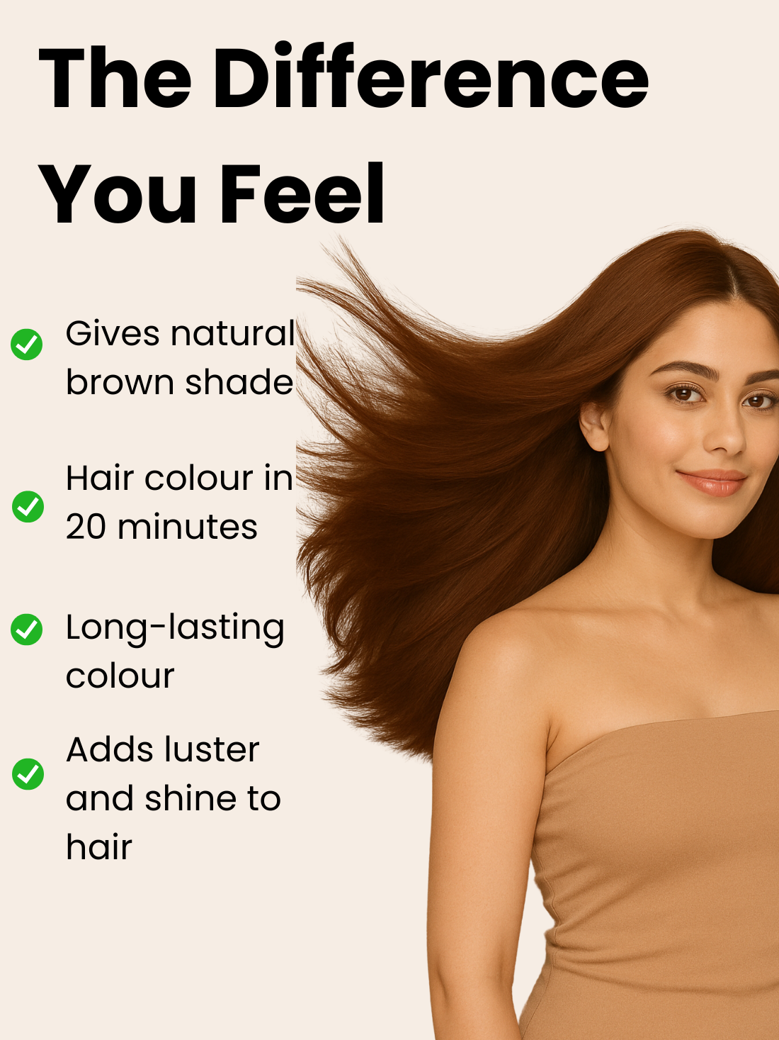 INSTANT BROWN HAIR COLOURING SHAMPOO + CONDITIONER (NO PARABEN , NO AMMONIA , LASTS 3-4 WEEKS)