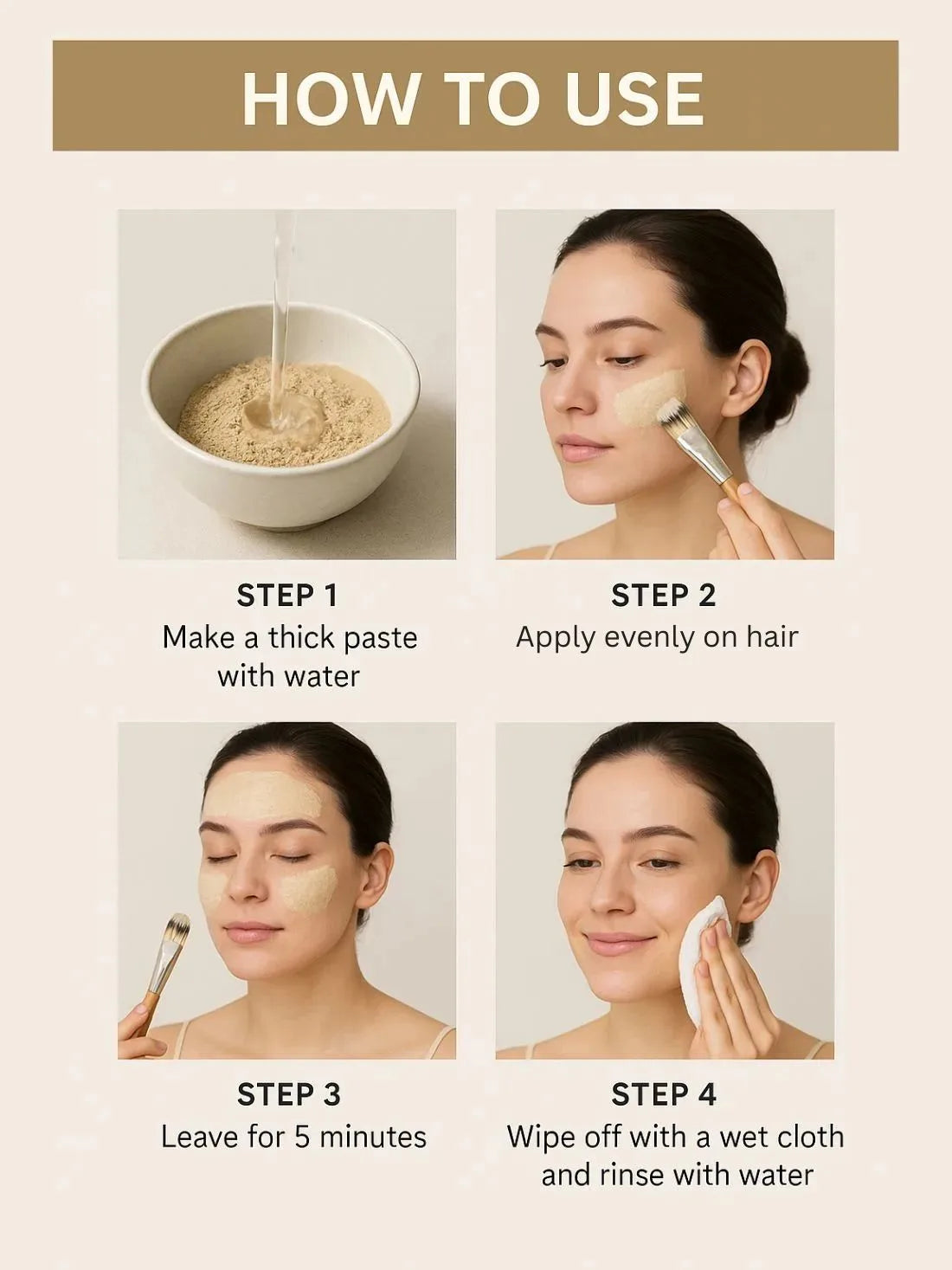 TURMERIC FACIAL WAX - 5 MINUTES PAINLESS HERBAL WAX POWDER