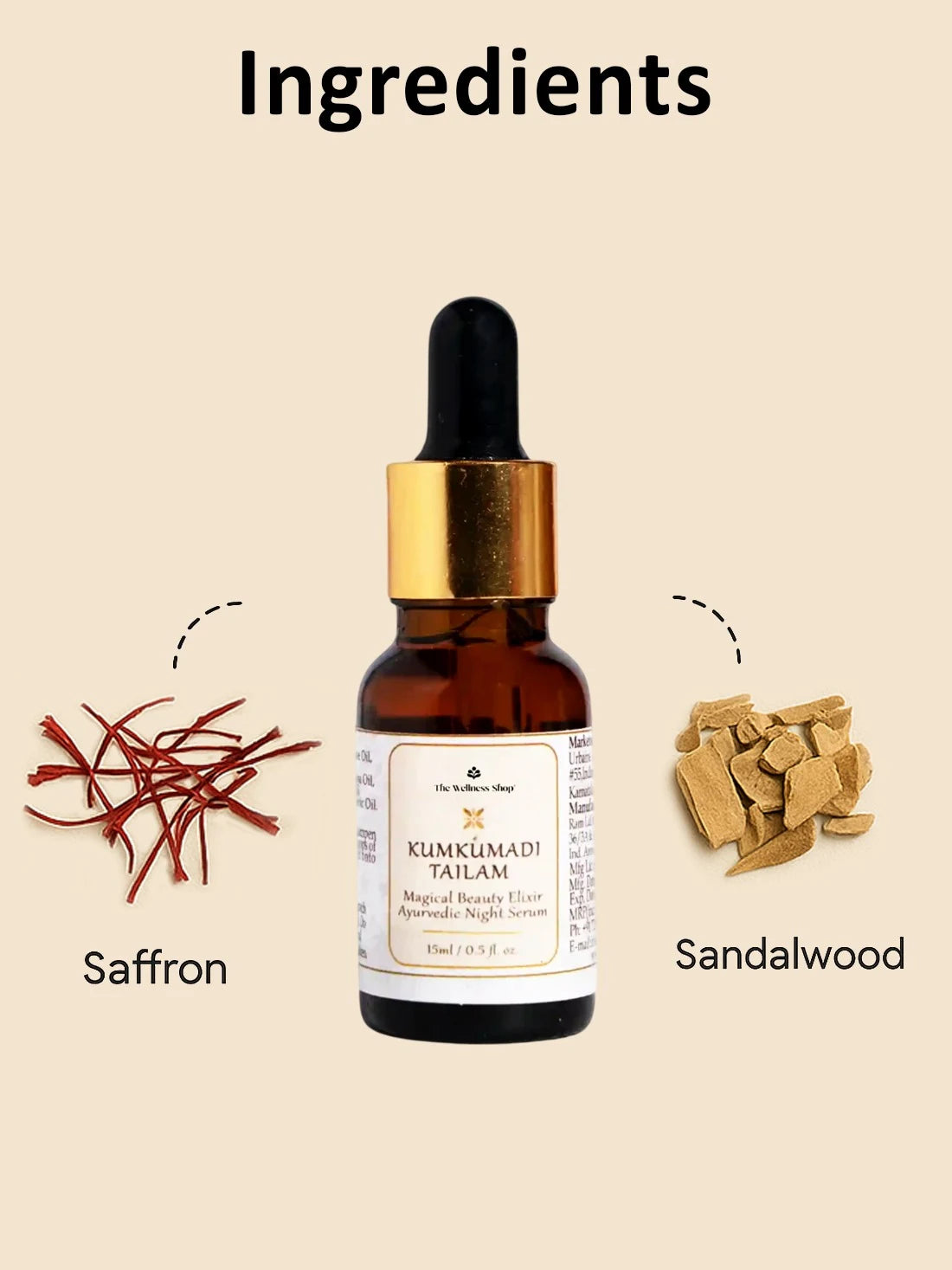 KUMKUMADI TAILAM MAGICAL BEAUTY ELIXIR AYURVEDIC NIGHT SERUM