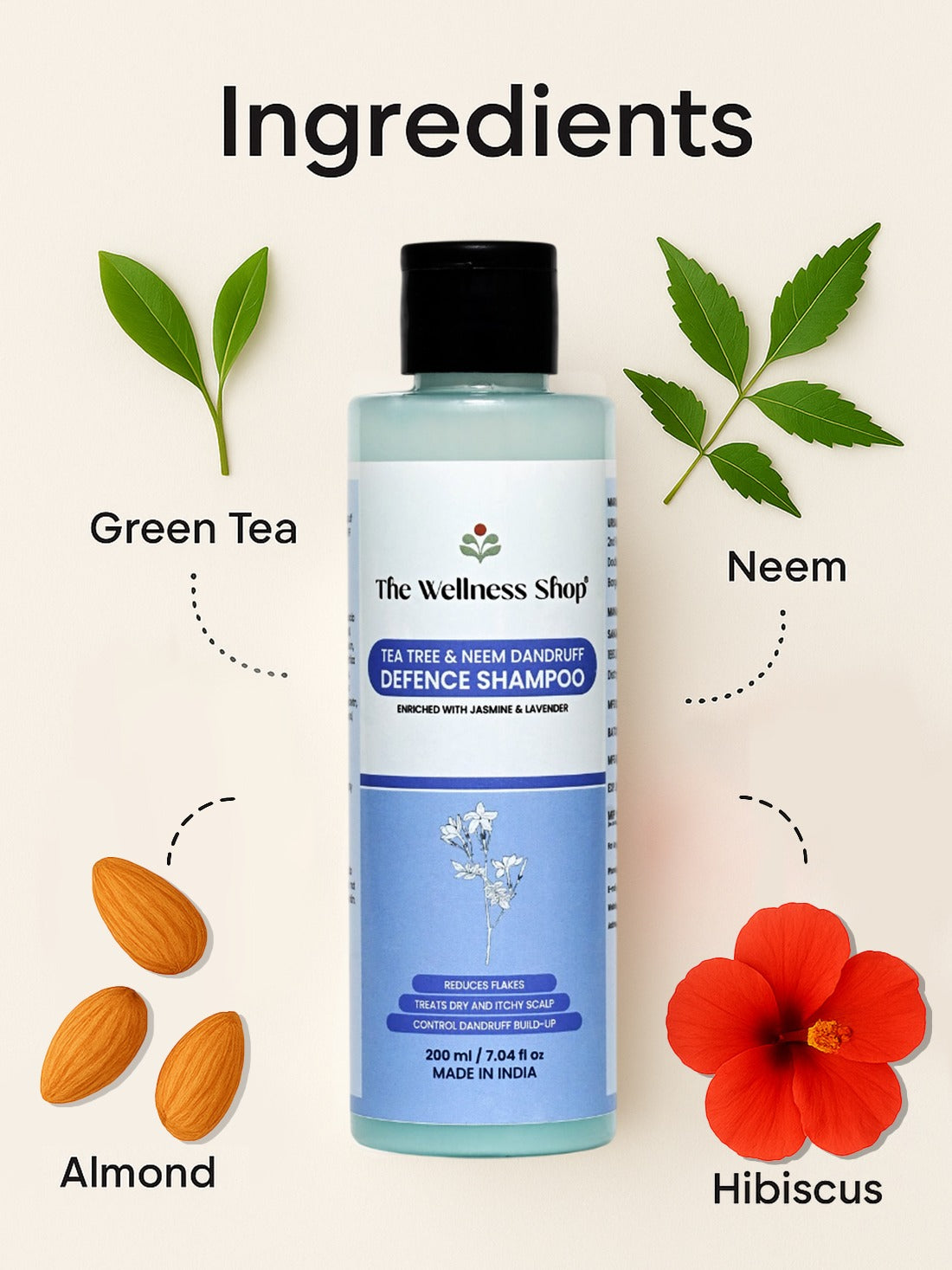 TEA TREE & NEEM DANDRUFF DEFENSE SHAMPOO - DANDRUFF, SCALP ACNE
