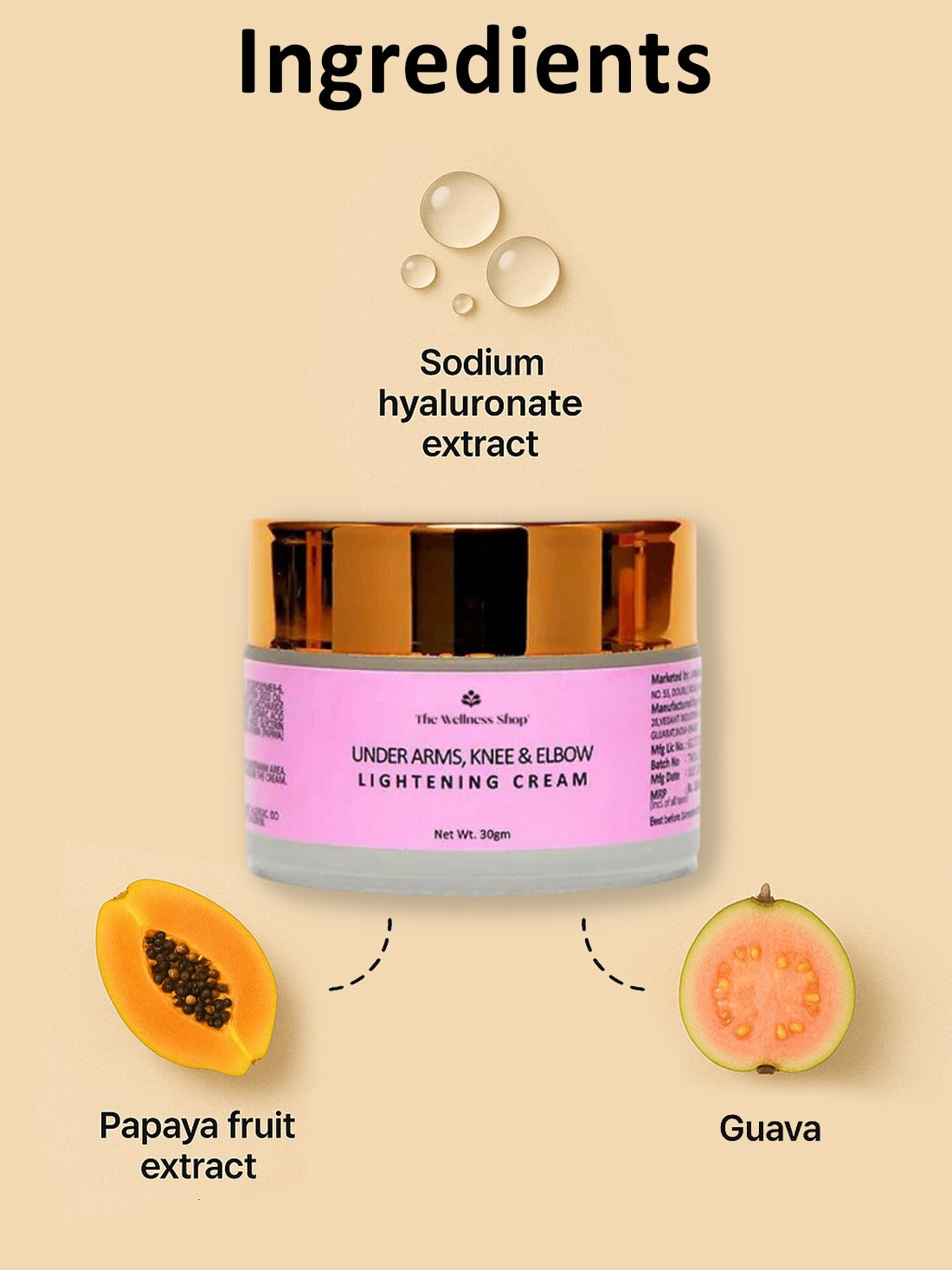 UNDER ARMS, KNEE AND ELBOW LIGHTENING CREAM