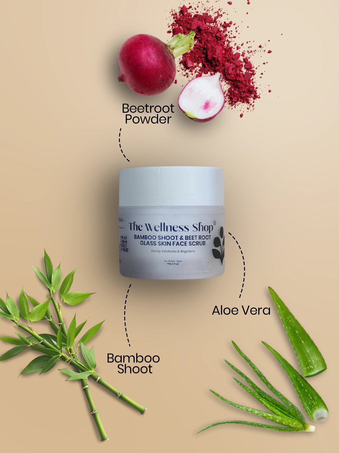 Bamboo Shoot And Beetroot Glass Skin Face Scrub