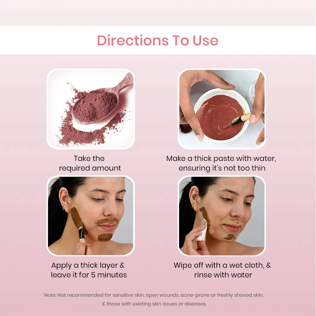 Rose Facial Wax Powder - 5 Minute Painless Herbal Wax Powder