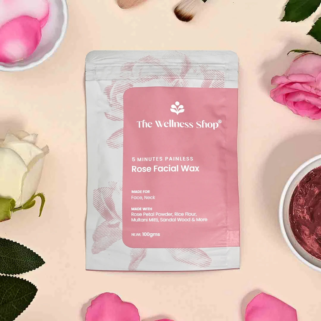 Rose Facial Wax Powder - 5 Minute Painless Herbal Wax Powder