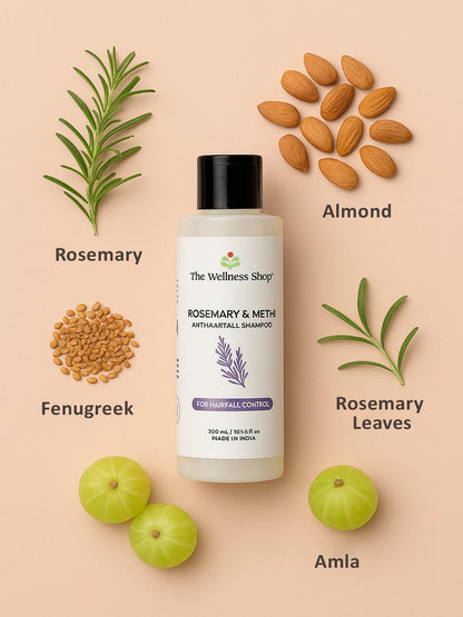 ROSEMARY &amp; METHI ANTI HAIRFALL SHAMPOO - HAIR FALL &amp; THINNING, SLOW HAIR GROWTH, DULLNESS &amp; LACK of SHINE
