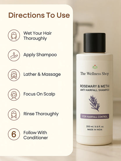ROSEMARY &amp; METHI ANTI HAIRFALL SHAMPOO - HAIR FALL &amp; THINNING, SLOW HAIR GROWTH, DULLNESS &amp; LACK of SHINE