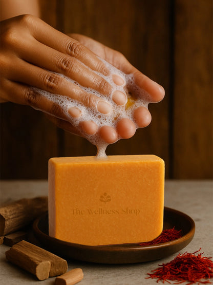 Sandalwood &amp; Saffron Brightening Handmade Soap - (No Sulphate, No Paraben)