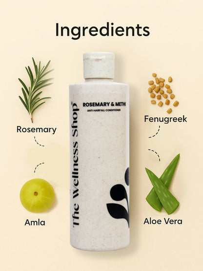 Rosemary &amp; Methi Anti Hairfall Conditioner - Hair Fall &amp; Thinning, Slow Hair Growth, Dullness &amp; Lack Of Shine