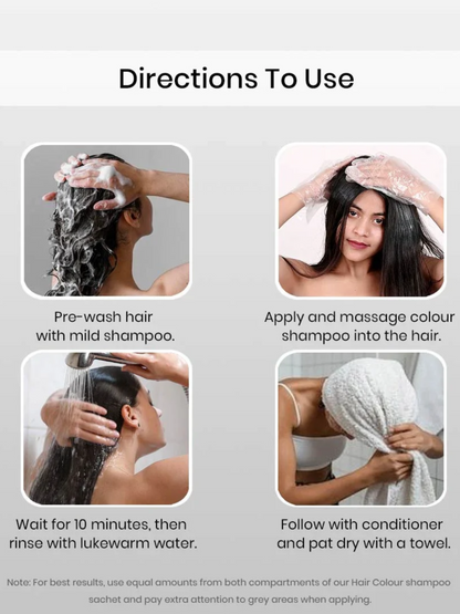 INSTANT BLACK HAIR COLORING SHAMPOO + CONDITIONER (NO PARABEN , NO AMMONIA , LASTS 3-4 WEEKS)