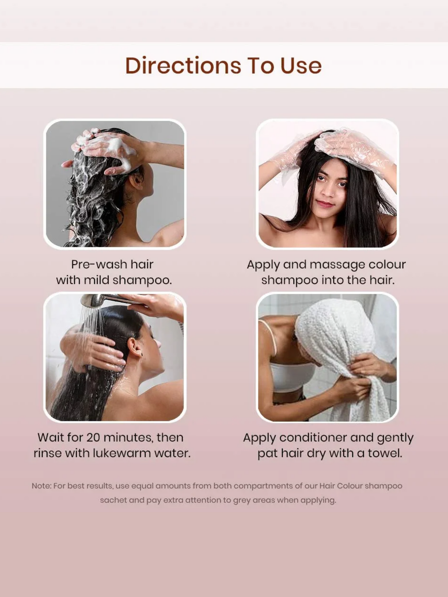 INSTANT BROWN HAIR COLOURING SHAMPOO + CONDITIONER (NO PARABEN , NO AMMONIA , LASTS 3-4 WEEKS)