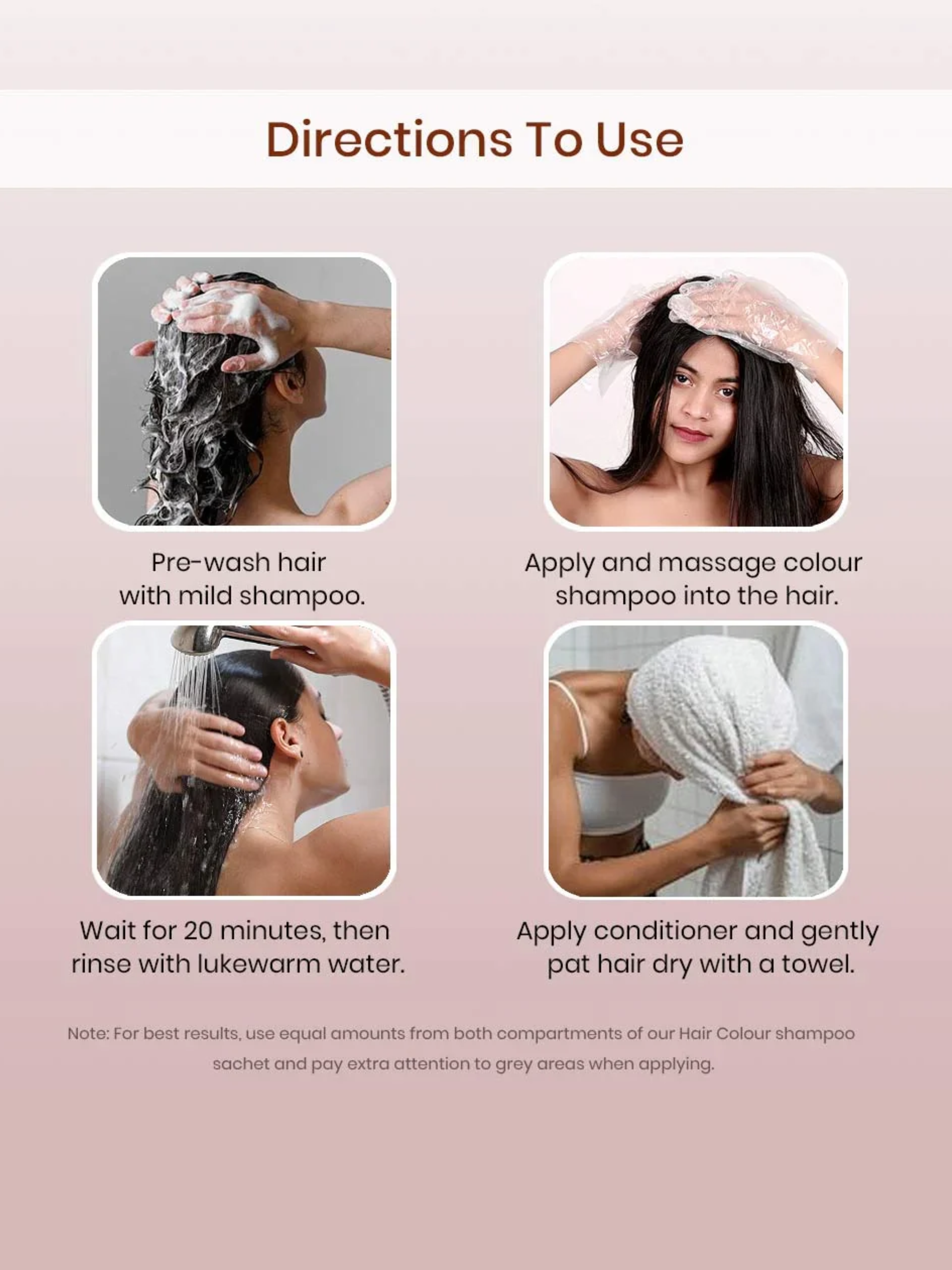 INSTANT BROWN HAIR COLOURING SHAMPOO + CONDITIONER (NO PARABEN , NO AMMONIA , LASTS 3-4 WEEKS)