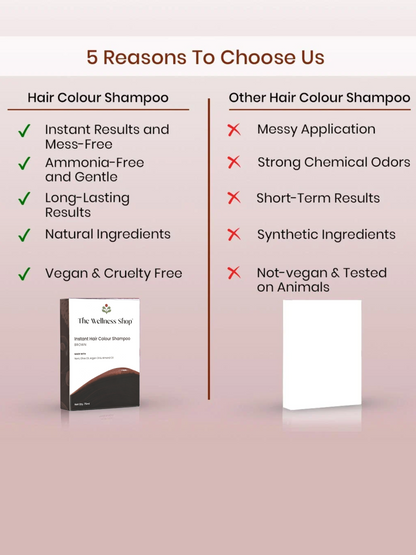 INSTANT BROWN HAIR COLOURING SHAMPOO + CONDITIONER (NO PARABEN , NO AMMONIA , LASTS 3-4 WEEKS)