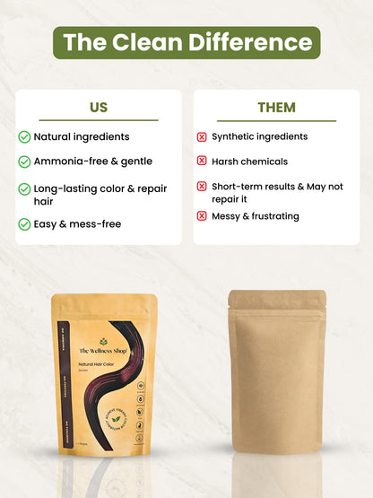 Natural Brown Hair Colour - 100gm(No Ammonia, Premium Quality, Lasts 3 Weeks)