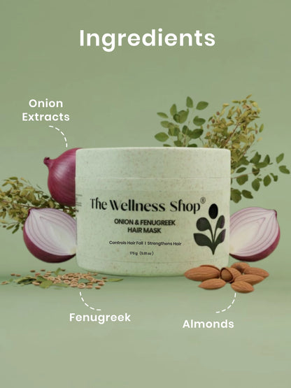 Onion &amp; Fenugreek Hair Mask (Controls Dandruff &amp; Hair Fall In 4 Weeks)