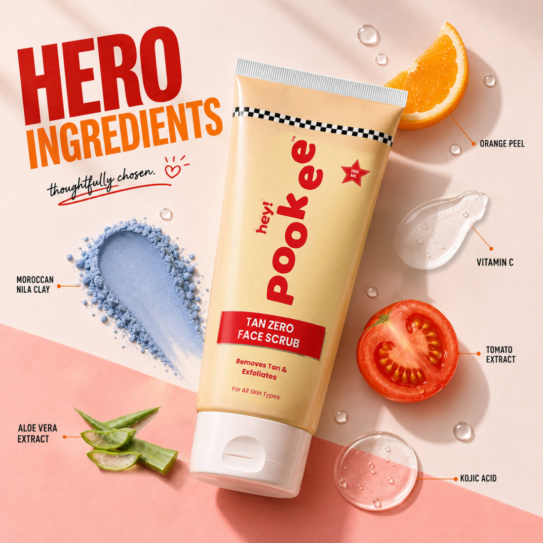 Tan Zero Face Scrub Removes Tan &amp; Exfoliates - 100ml