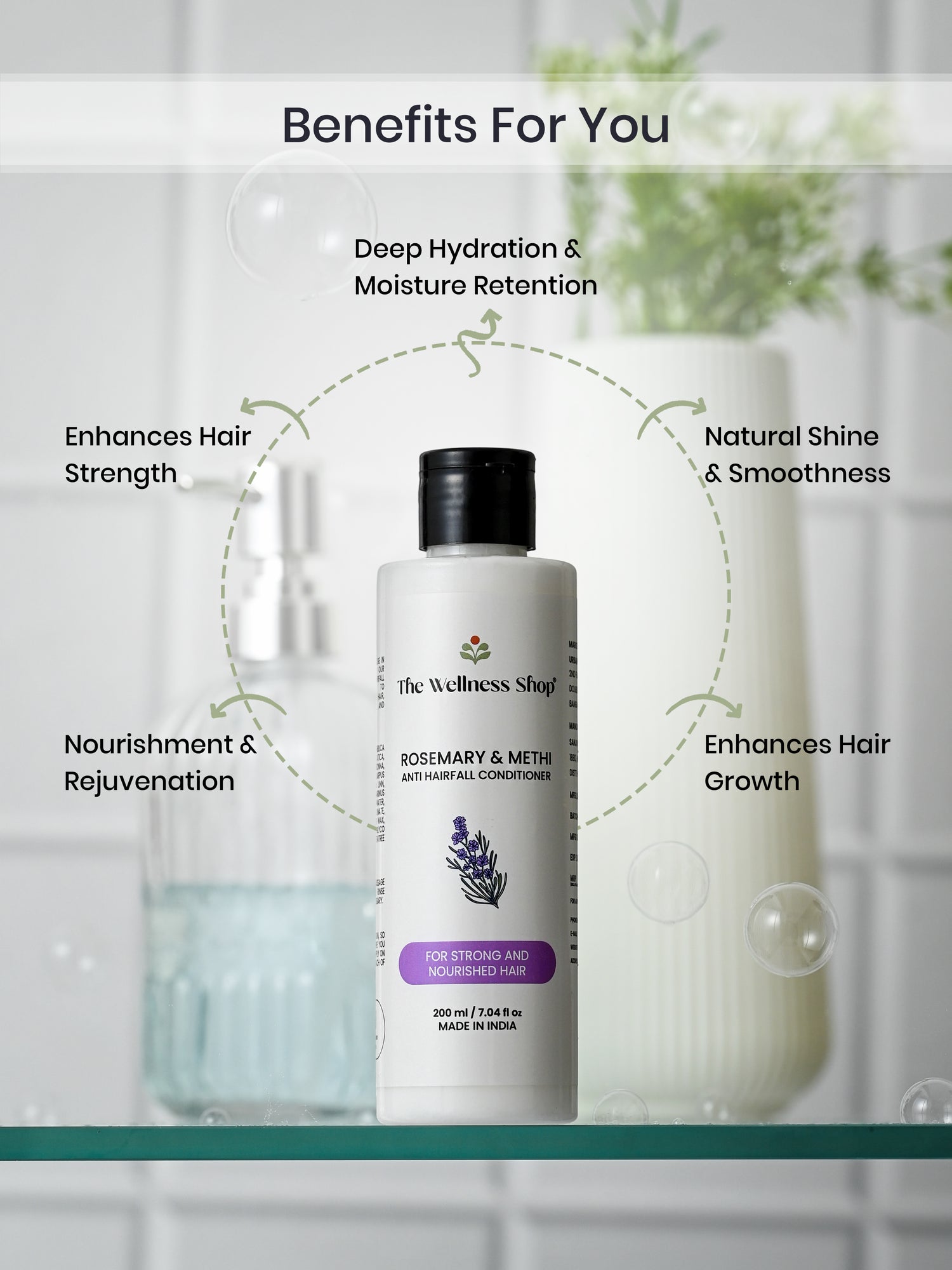 ROSEMARY &amp; METHI ANTI HAIRFALL CONDITIONER - HAIR FALL &amp; THINNING, SLOW HAIR GROWTH, DULLNESS &amp; LACK of SHINE