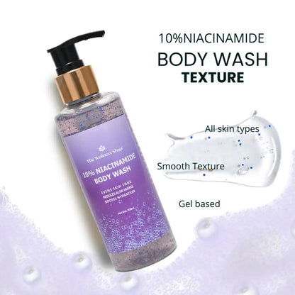 10% NIACINAMIDE BODY WASH ( FADES BLEMISHES, GLOWING SKIN, SULPHATE AND PARABEN FREE)