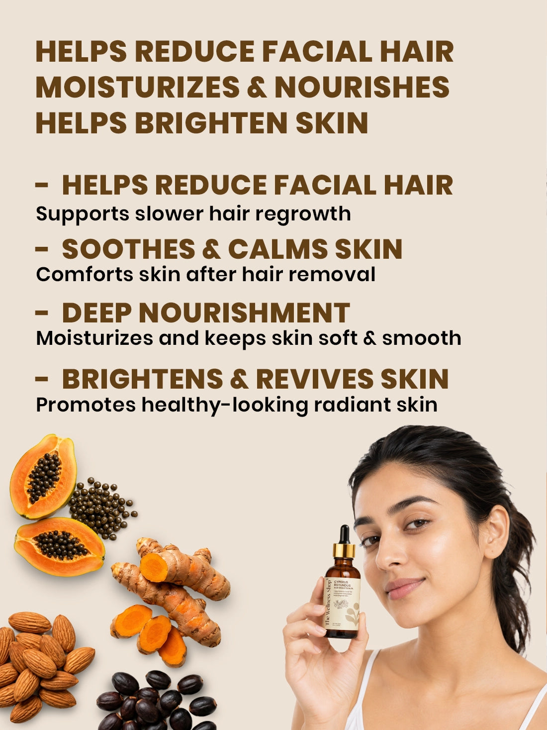 The Wellness Shop Cyperus Rotundus Permanent Hair Reduction Oil