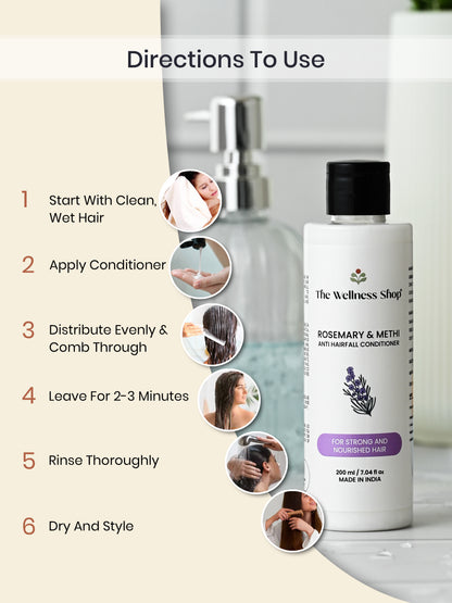 ROSEMARY &amp; METHI ANTI HAIRFALL CONDITIONER - HAIR FALL &amp; THINNING, SLOW HAIR GROWTH, DULLNESS &amp; LACK of SHINE