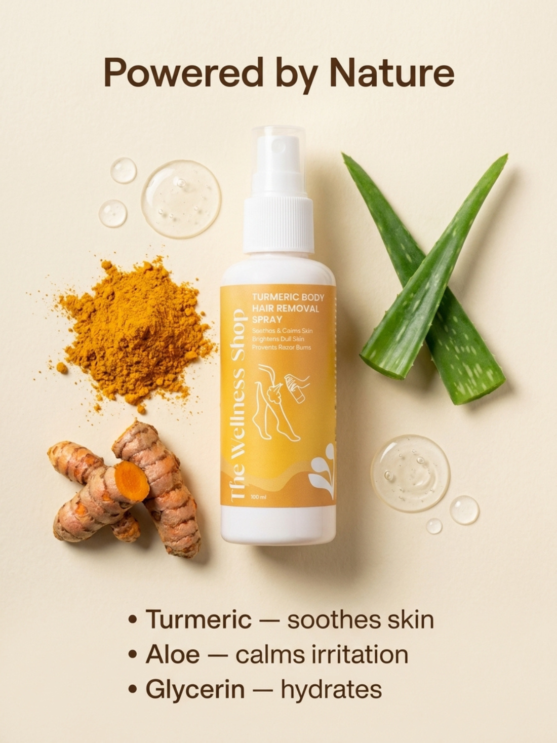 Turmeric Body Hair Removal Spray