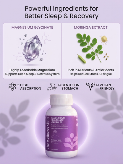 Magnesium Glycinate Capsules for Deep Sleep &amp; Calm Mind