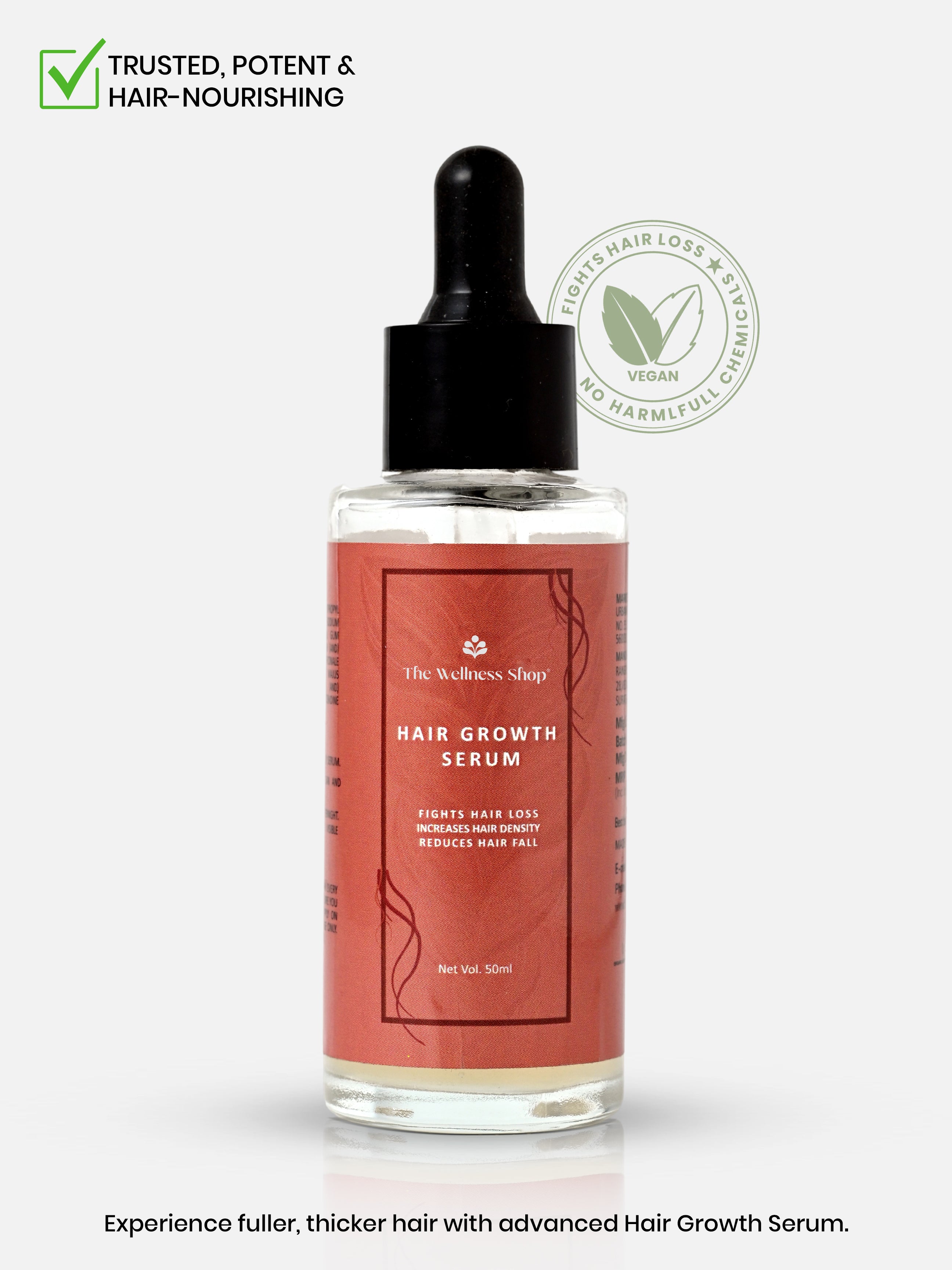 HAIR GROWTH SERUM CONCENTRATE WITH 3% REDENSYL, 4% ANAGAIN AND RICE WATER