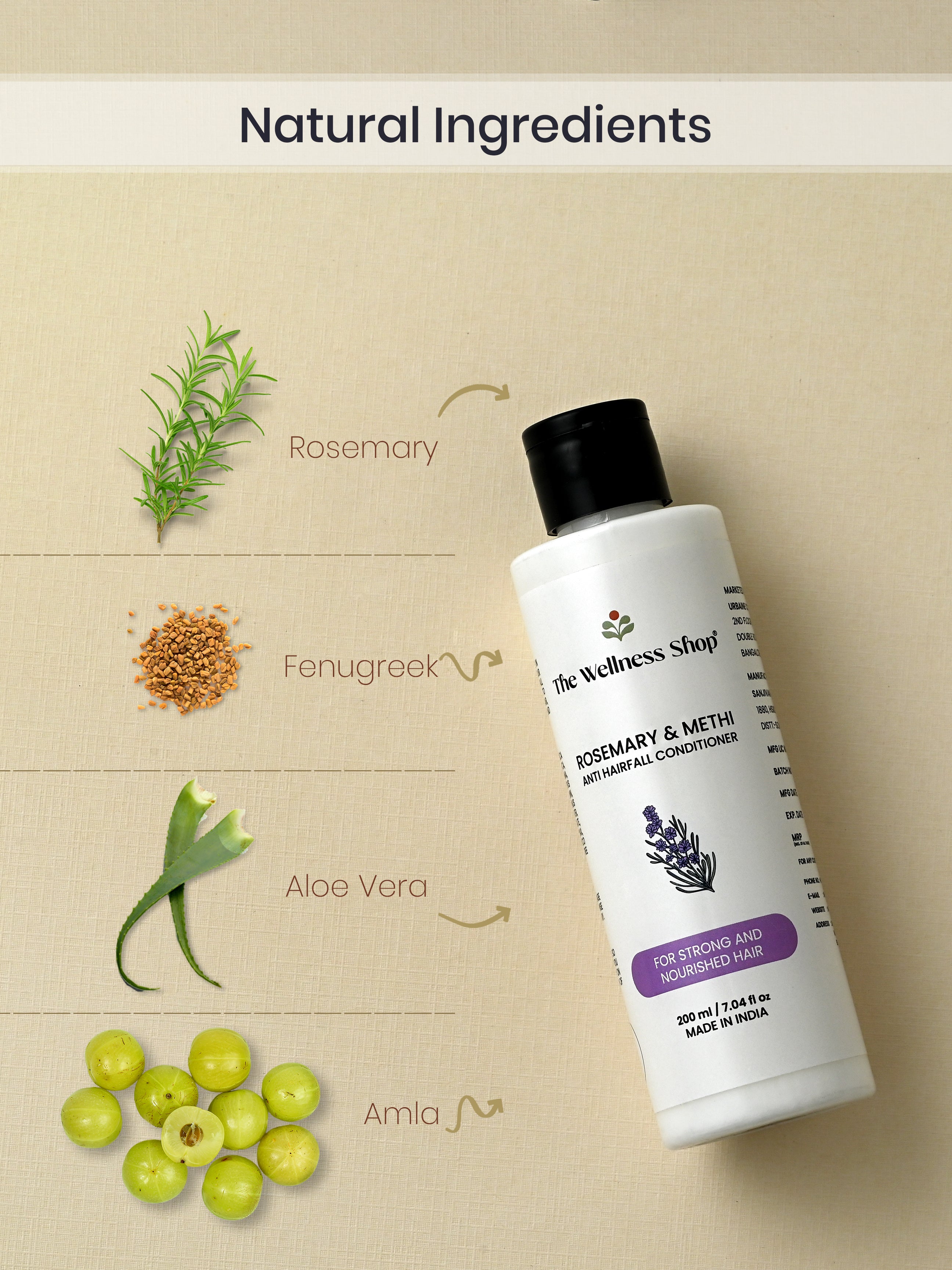 ROSEMARY &amp; METHI ANTI HAIRFALL CONDITIONER - HAIR FALL &amp; THINNING, SLOW HAIR GROWTH, DULLNESS &amp; LACK of SHINE