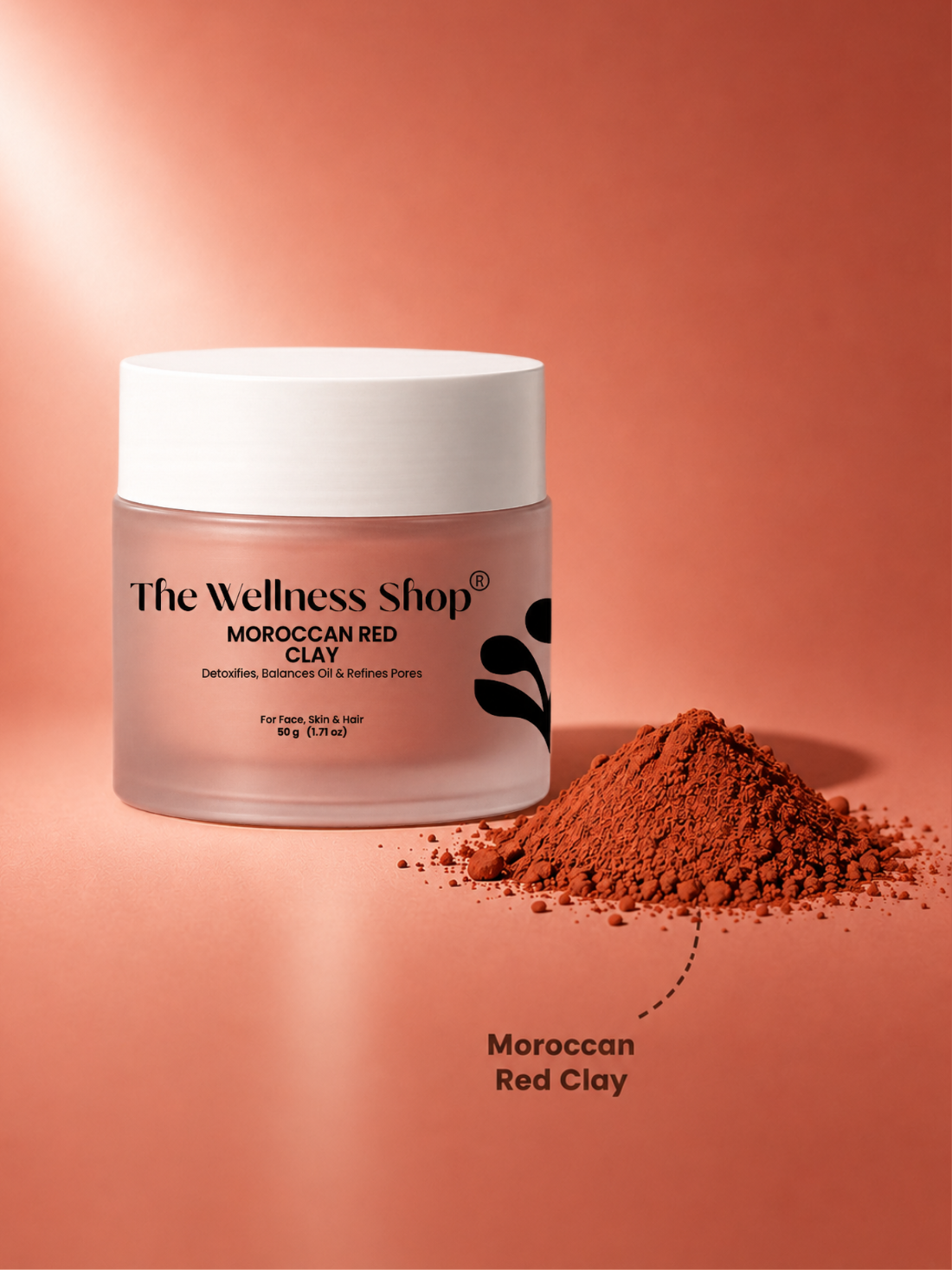 The Wellness Shop Moroccan Rhassoul Red Clay for Deep Detox &amp; Skin Renewal