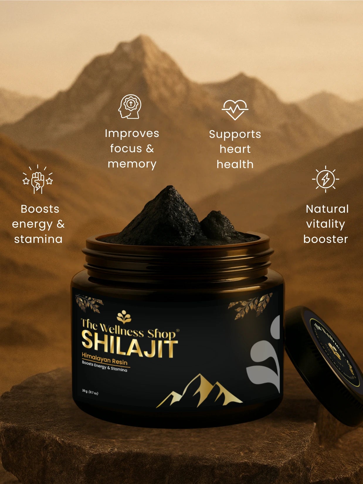 Pure Shilajit Himalayan Resin - with 75% Fulvic Acid