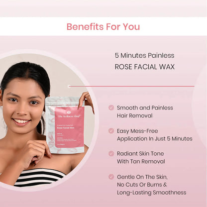 ROSE FACIAL WAX POWDER - 5 MINUTE PAINLESS HERBAL WAX POWDER