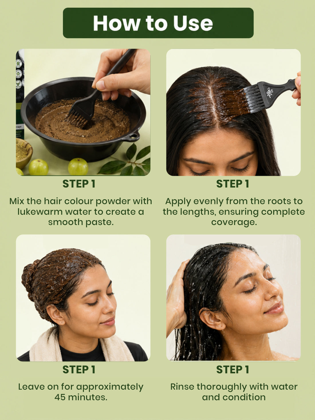 Herbal Black Hair Colour - 100gm (No PPD, No Ammonia, Premium Quality, Lasts 3 Weeks)