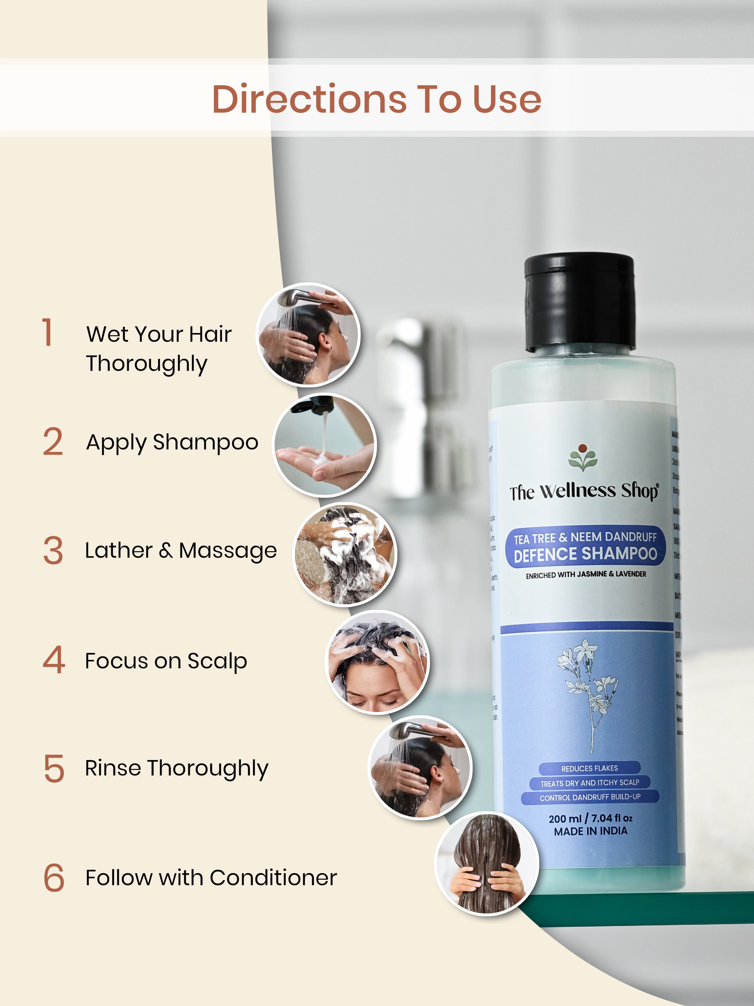 TEA TREE &amp; NEEM DANDRUFF DEFENSE SHAMPOO - DANDRUFF, SCALP ACNE