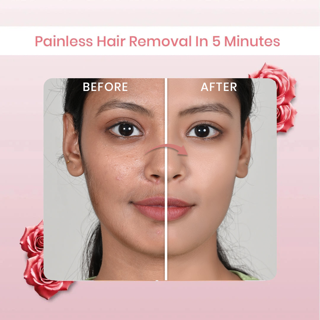ROSE FACIAL WAX POWDER - 5 MINUTE PAINLESS HERBAL WAX POWDER