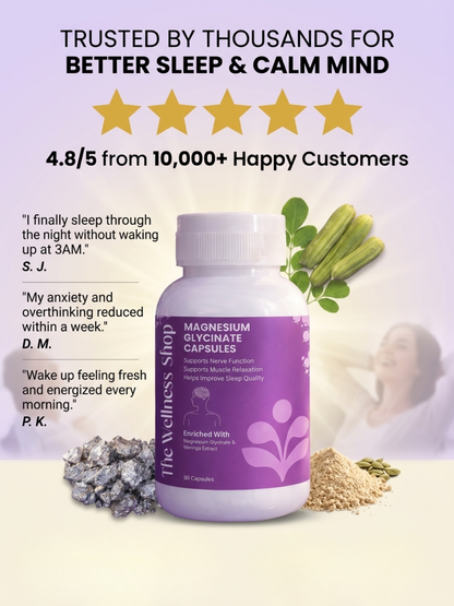 Magnesium Glycinate Capsules for Deep Sleep &amp; Calm Mind