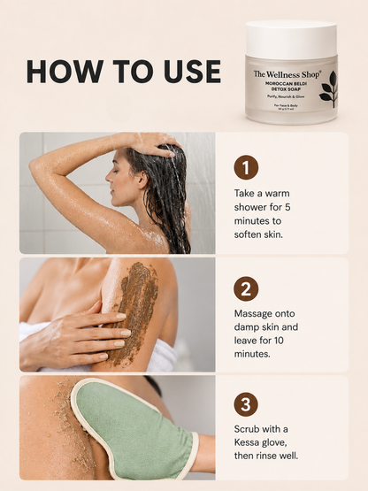 The Wellness Shop Moroccan Beldi Detox Soap for Advanced Skin Renewal &amp; Radiance