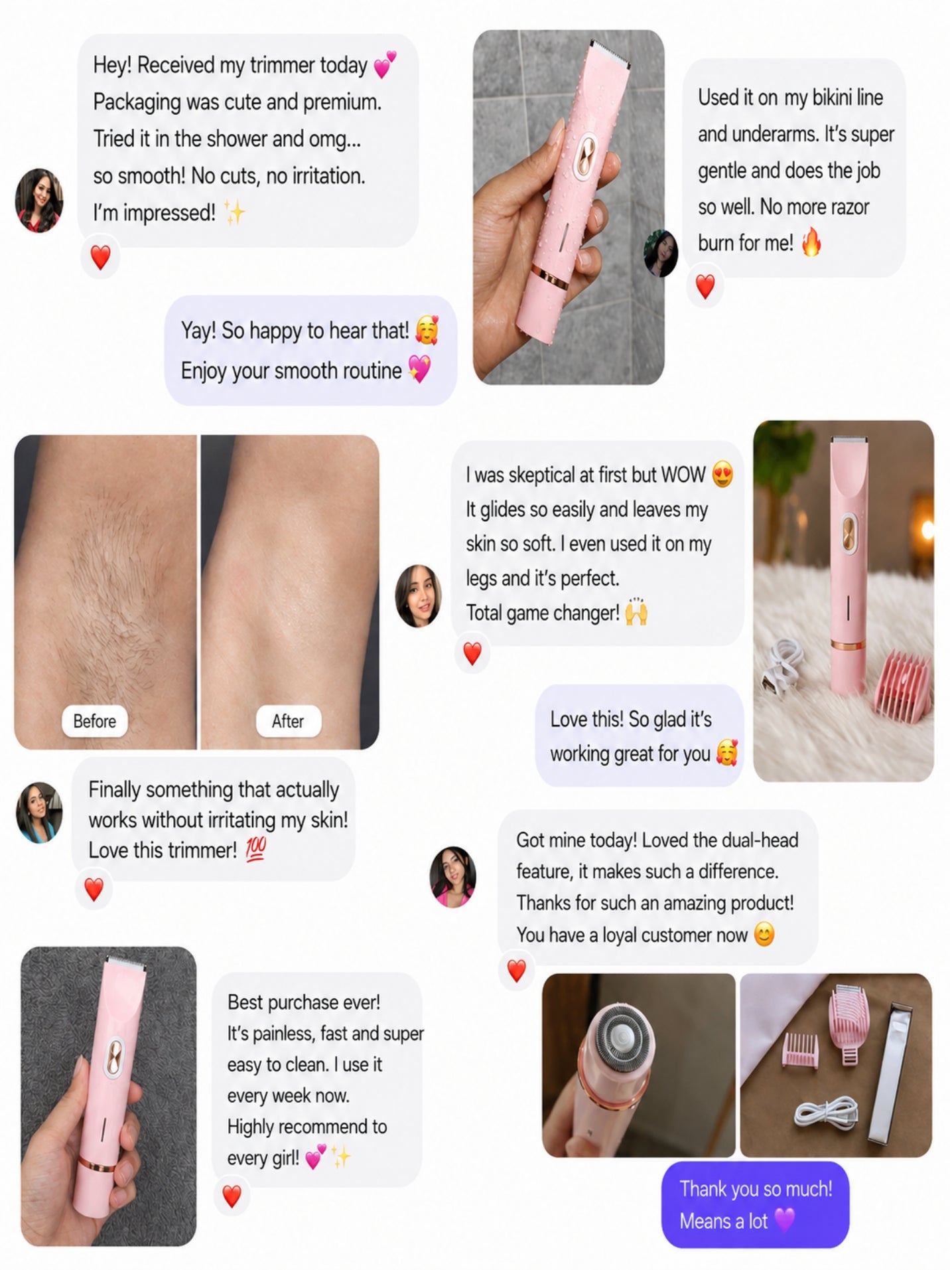 2-in-1 Painless Bikini Hair Trimmer