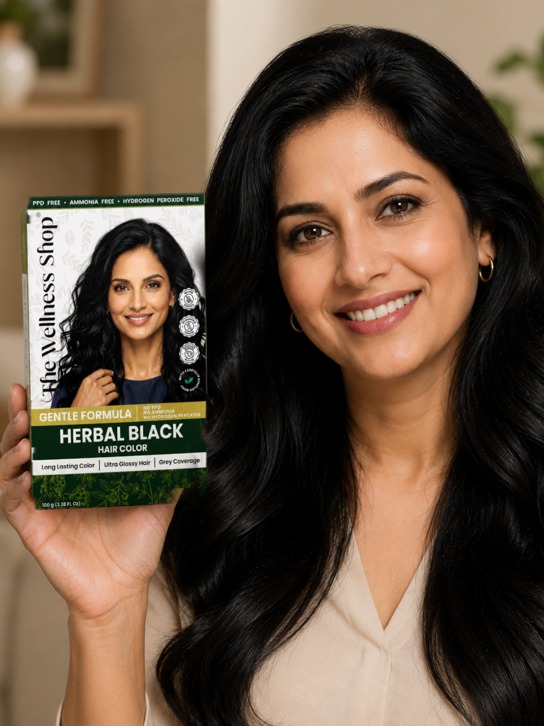 Herbal Black Hair Colour - 100gm (No PPD, No Ammonia, Premium Quality, Lasts 3 Weeks)