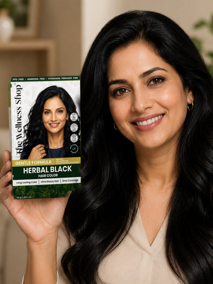 Herbal Black Hair Colour - 100gm (No PPD, No Ammonia, Premium Quality, Lasts 3 Weeks)