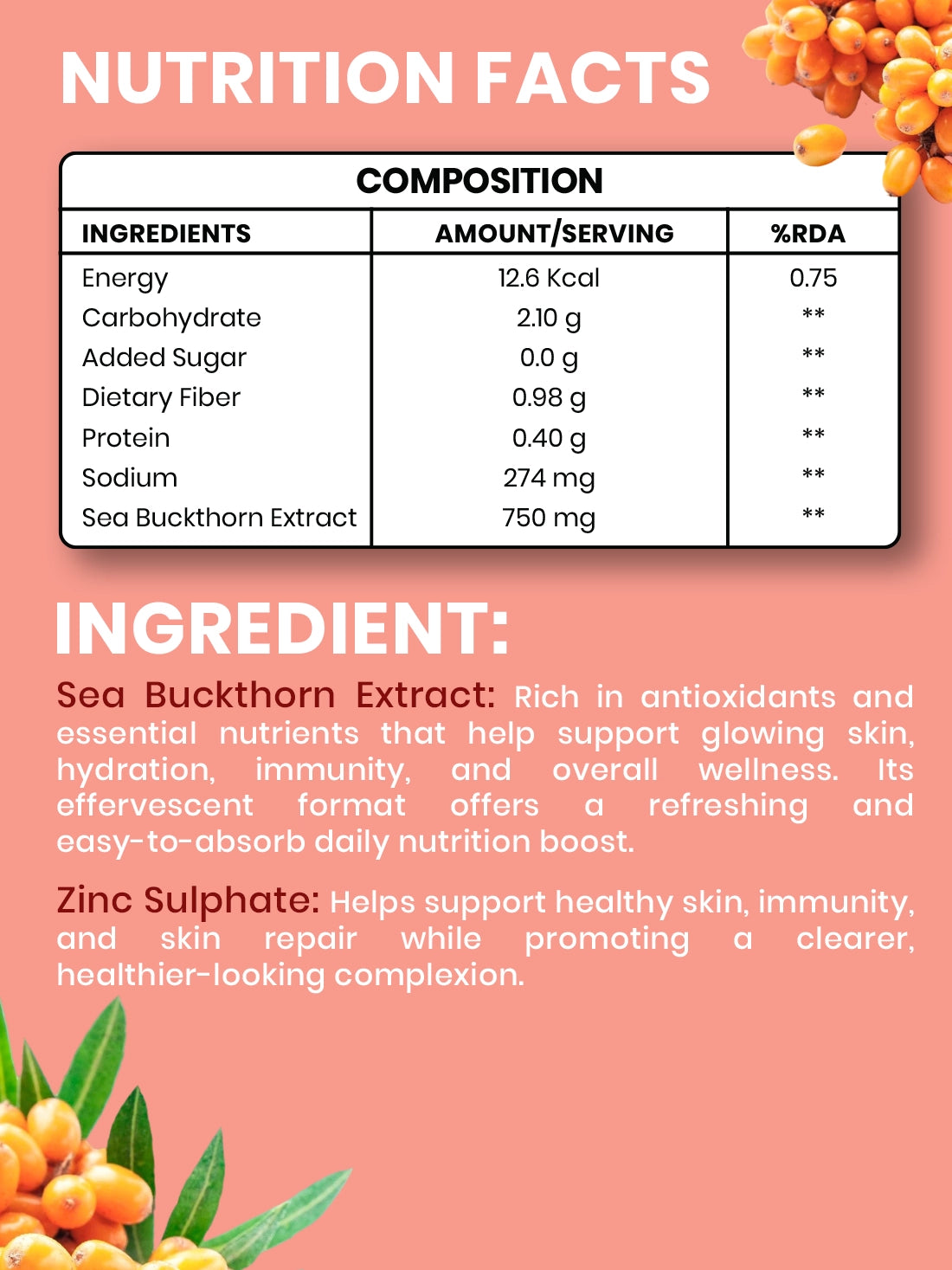 Sea Buckthorn  Effervescent Tablet