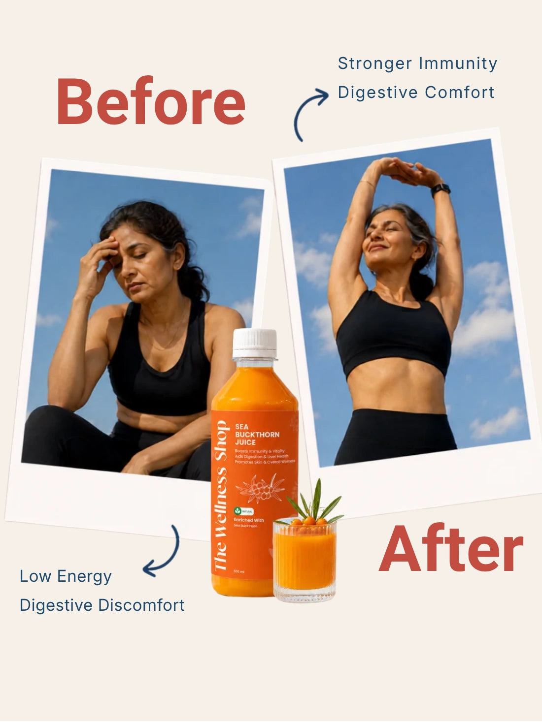 Sea Buckthorn Juice For Skin Glow, Immunity, Gut &amp; Hair Health