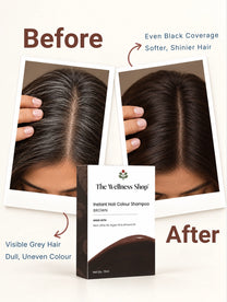 Instant Brown Hair Colouring Shampoo + Conditioner - 75gm(No Paraben , No Ammonia , Lasts 3-4 Weeks)