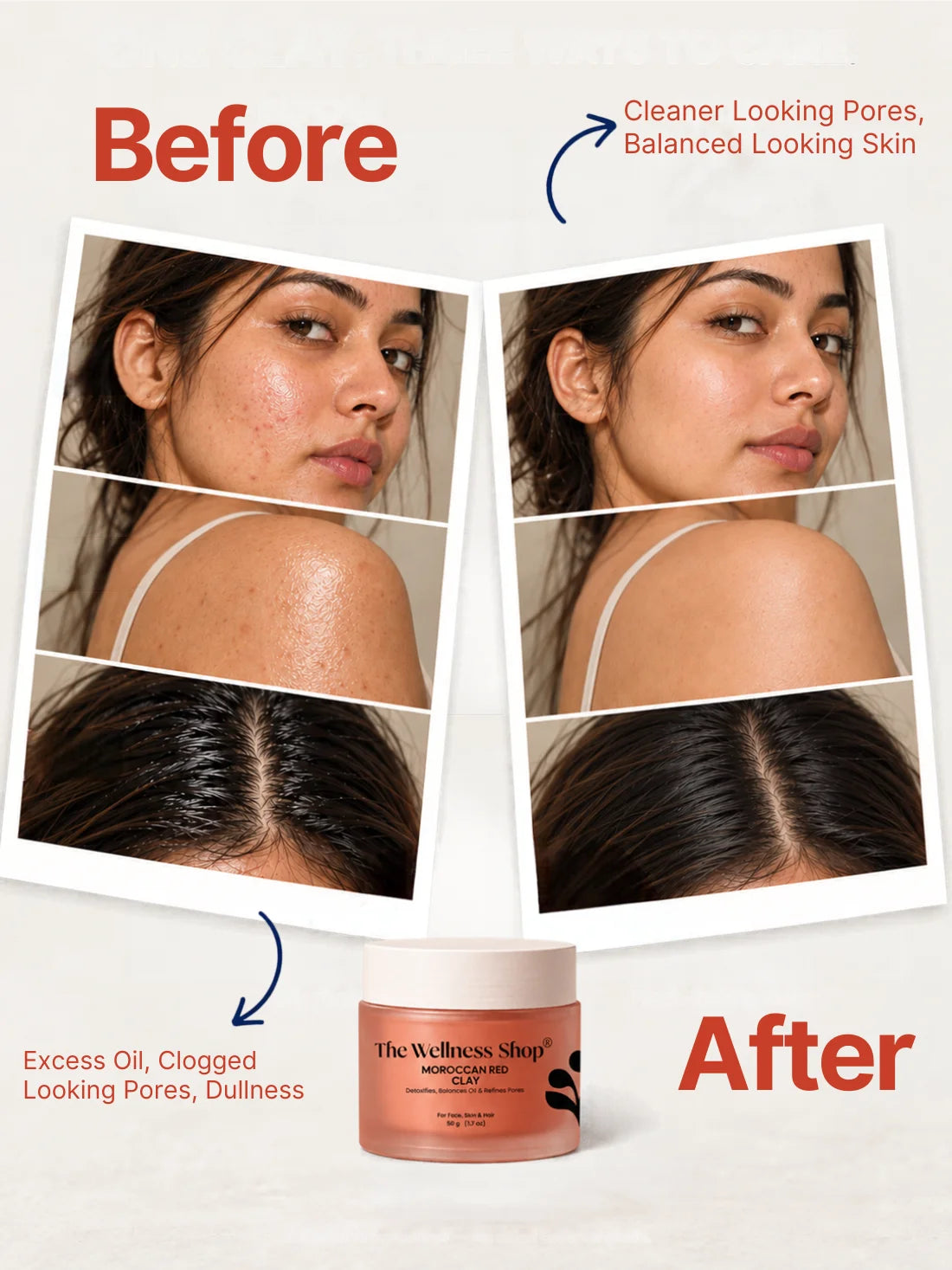 The Wellness Shop Moroccan Rhassoul Red Clay for Deep Detox &amp; Skin Renewal
