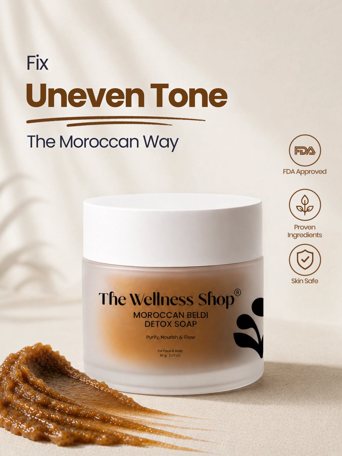 The Wellness Shop Moroccan Beldi Detox Soap for Advanced Skin Renewal &amp; Radiance